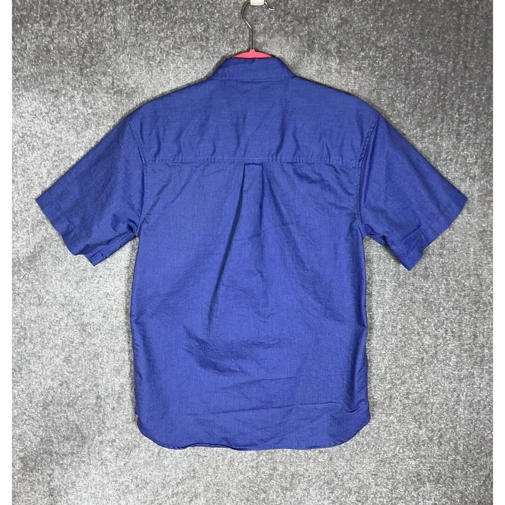 Old Navy Button Down Shirt Boy Size XXL‎ Blue Short Sleeve Chest Pocket Vintage